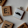 Gentleman Mustache Scrabble Necklace