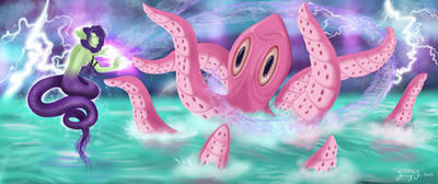 Facing off against the Kraken by OcularFracture