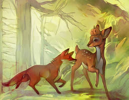 Deer and fox