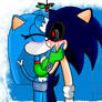 Ice And Sonic Exe under the mistletoe