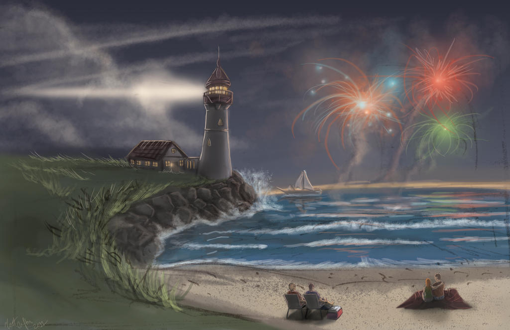 Commission:Firework Lighthouse by JoeCool42 on DeviantArt