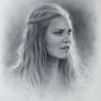 Eliza Taylor Drawing Portraits by Dry Brush