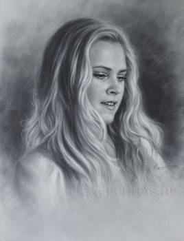 Eliza Taylor Drawing Portrait by Dry Brush