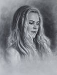 Eliza Taylor Drawing Portrait by Dry Brush by Drawing-Portraits