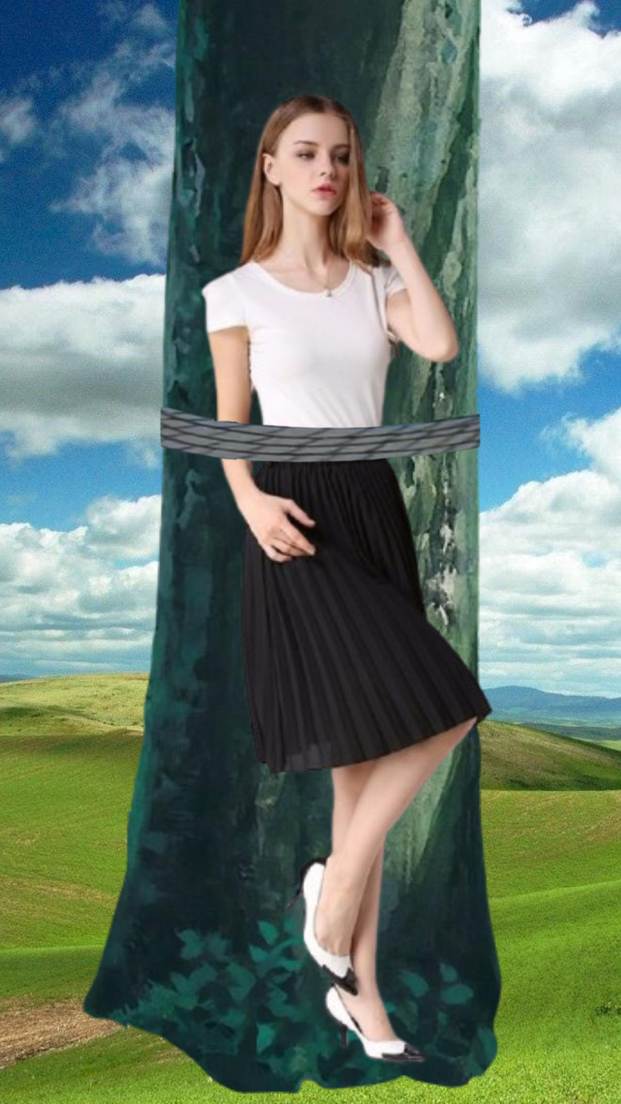 Tried Rope Women pleated tied to tree rope 02 by a684 on DeviantArt