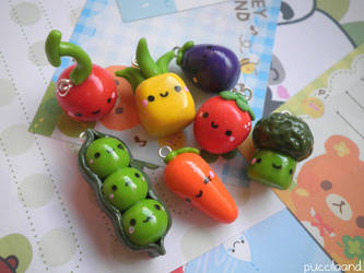 Kawaii Fruit and Veggie Charms