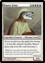 Raptor Jesus Card