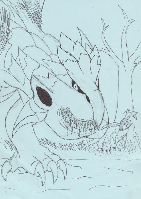 Rathian sketch by charlottezxz on DeviantArt