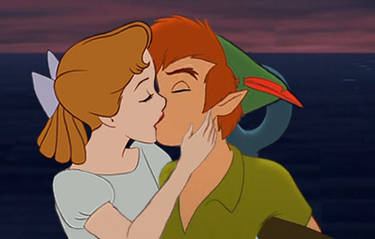 Peter Pan and Wendy Kiss