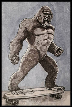 King Kong on Skateboard