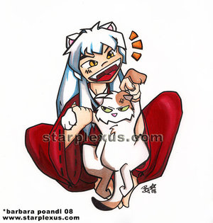 inuyasha loves kagome's kitty