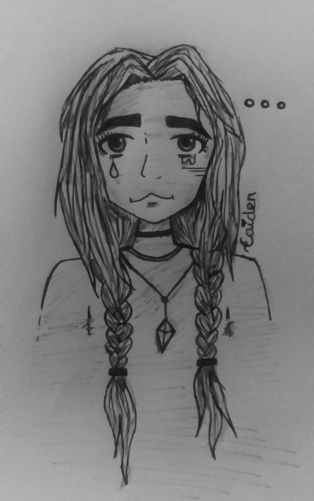 Final Result Or Sad Girl Drawing By Chickannugget On Deviantart