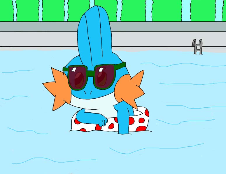 Mudkip in a pool