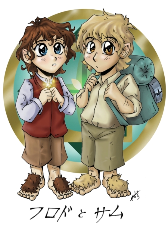 Anime Hobbits Frodo and Sam