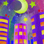 City at night - Ciudad de noche - Just color