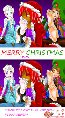 MERRY CHRISTMAS Amy Tickling Elsa And Anna Feet