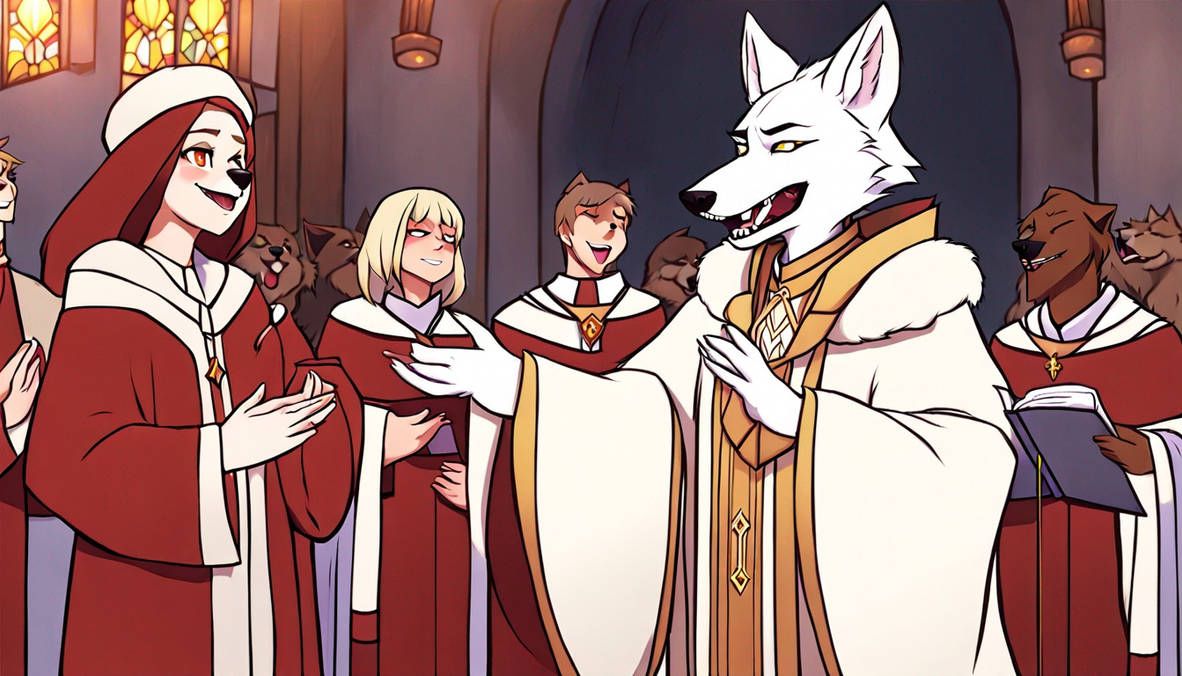 Parish Wolves Wolf priest and his wife singing with the church c by 456catiscool on ...