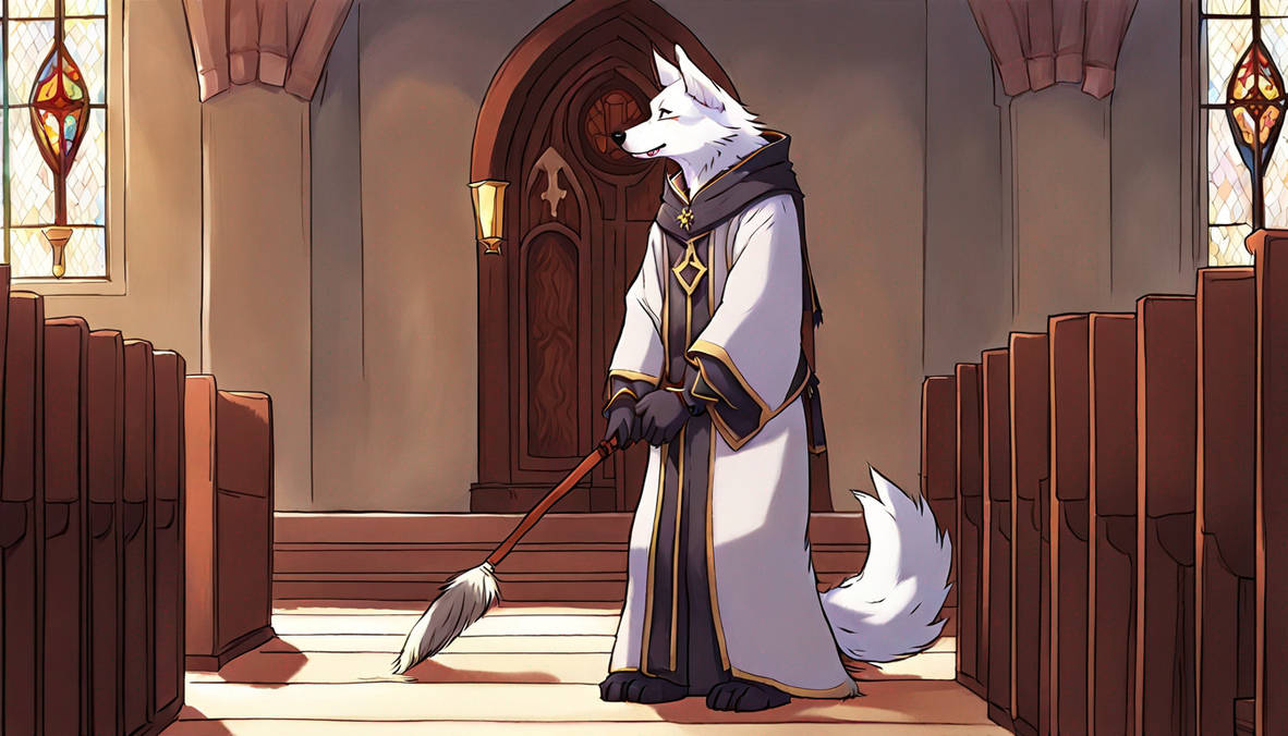 Parish Wolves Wolf priest cleaning his church by 456catiscool on DeviantArt