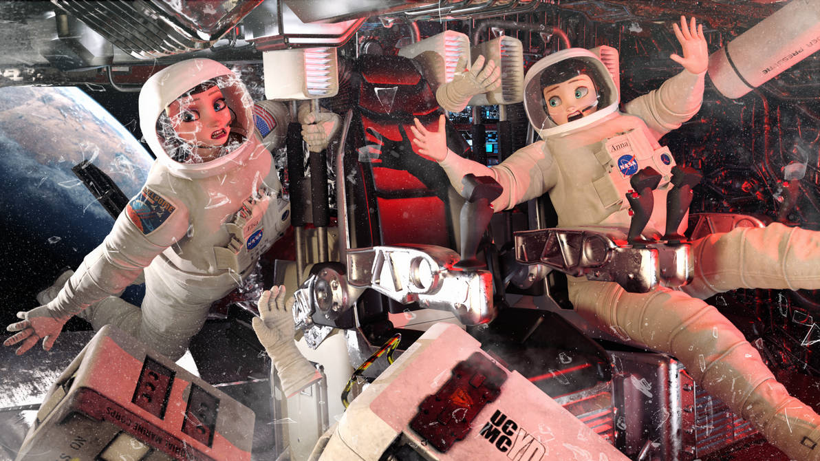 Elsa and Anna Space Peril by chow11 on DeviantArt