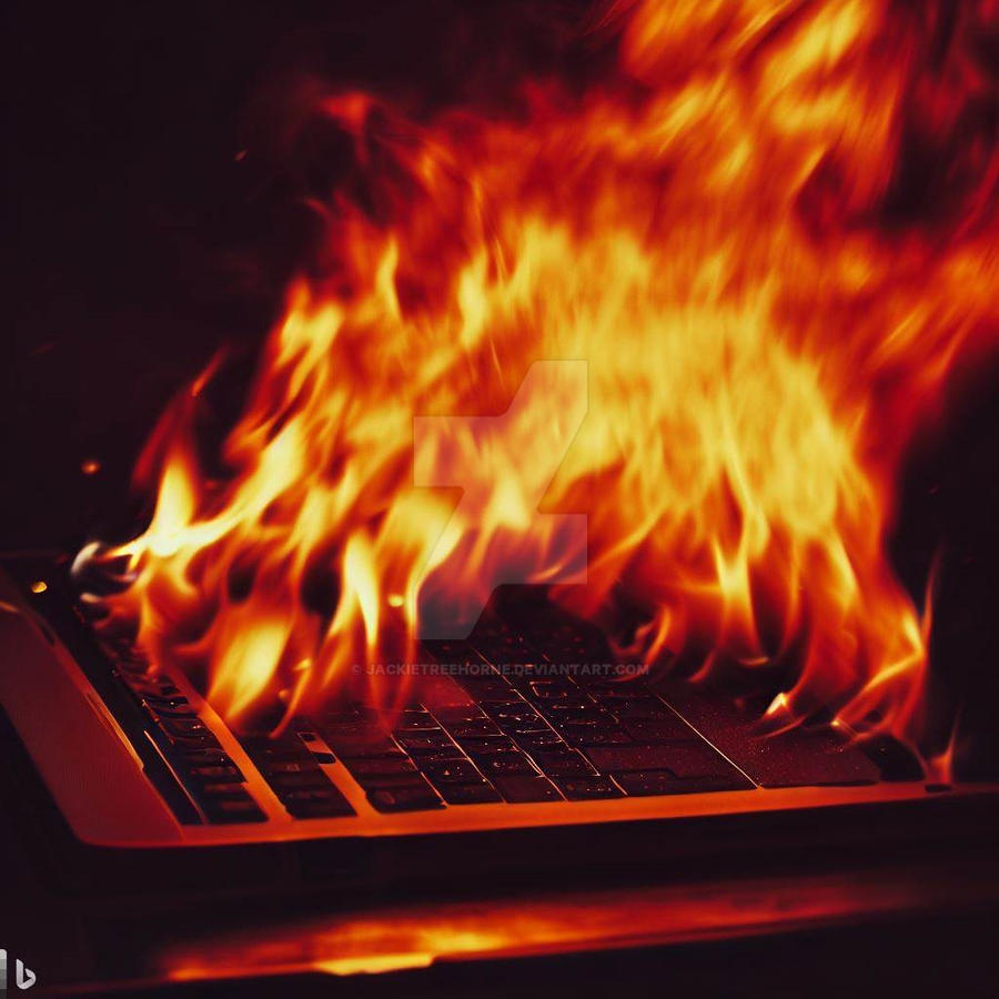 Notebook Fire Laptop On Fire 1 by JackieTreehorne on DeviantArt