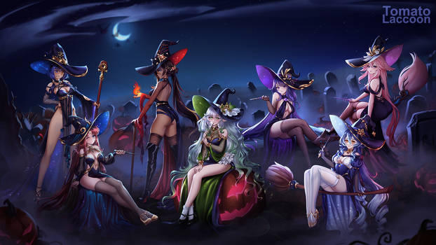 Halloween genshin girls