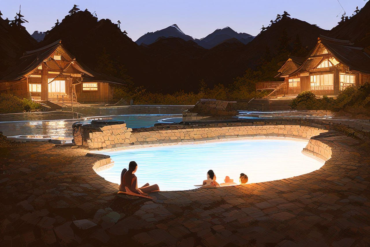 Hot Spring Background Night Japanese natural hot spring at night - 14 by Alby69 on DeviantArt
