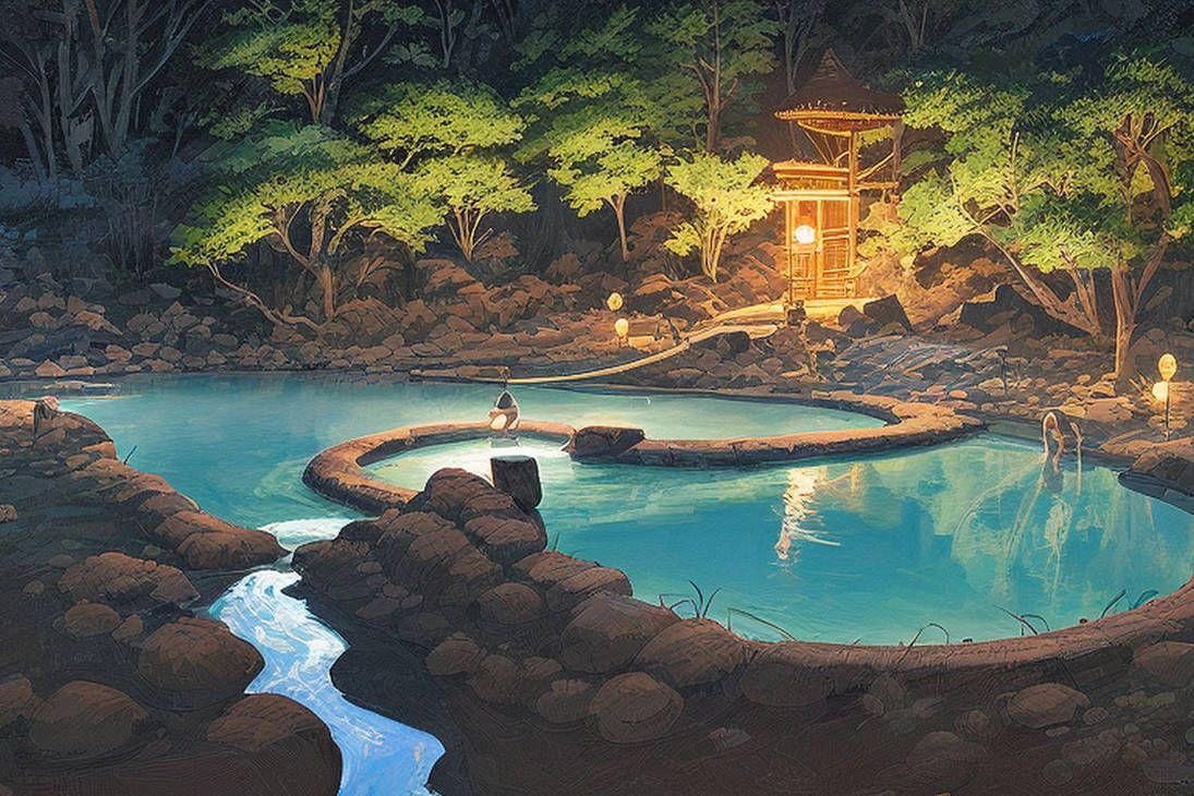 Hot Spring Background Night Japanese natural hot spring at night - 18 by Alby69 on DeviantArt