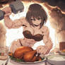 AI Muscle - cavewoman eat Thanksgiving - 16