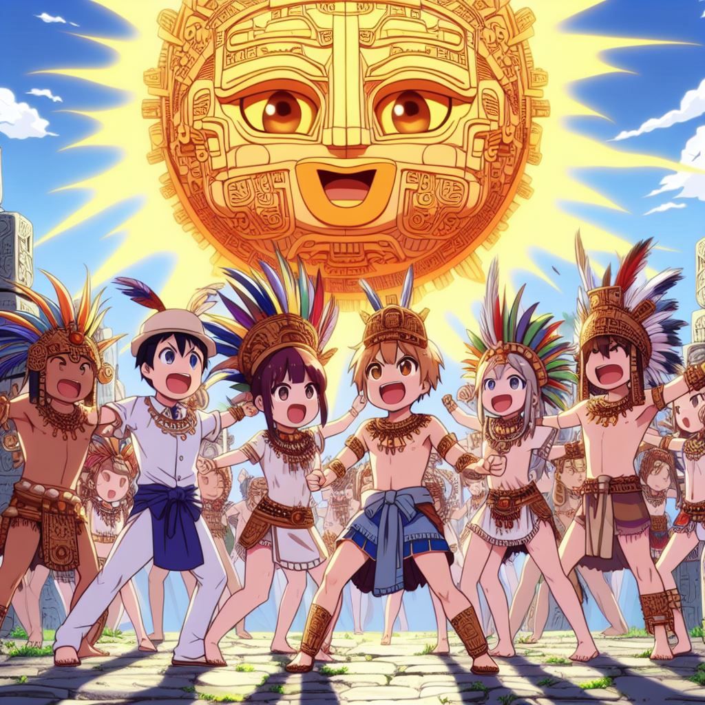 Aztek Rapper AI anime - Aztec celebrates the sun - 1 by Alby69 on DeviantArt