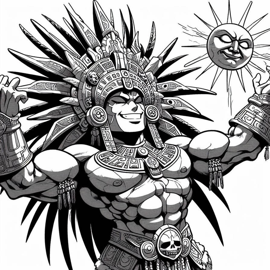 AI Muscle - Aztec warrior celebrates the sun - 8 by Alby69 on DeviantArt