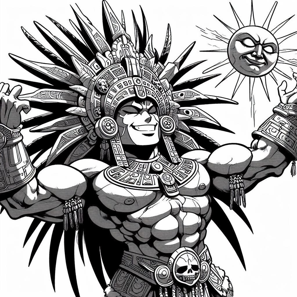 AI Muscle - Aztec warrior celebrates the sun - 8 by Alby69 on DeviantArt