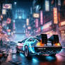 AI Test - delorean in cyberpunk - 1