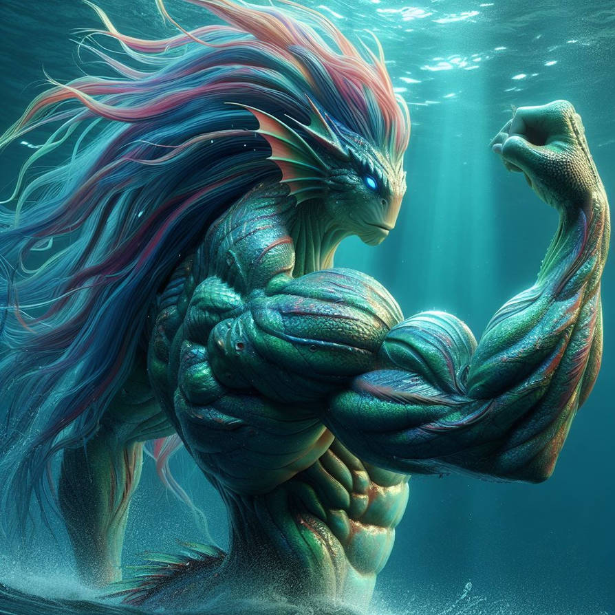 AI Muscle - a muscular fish woman - 1 by Alby69 on DeviantArt