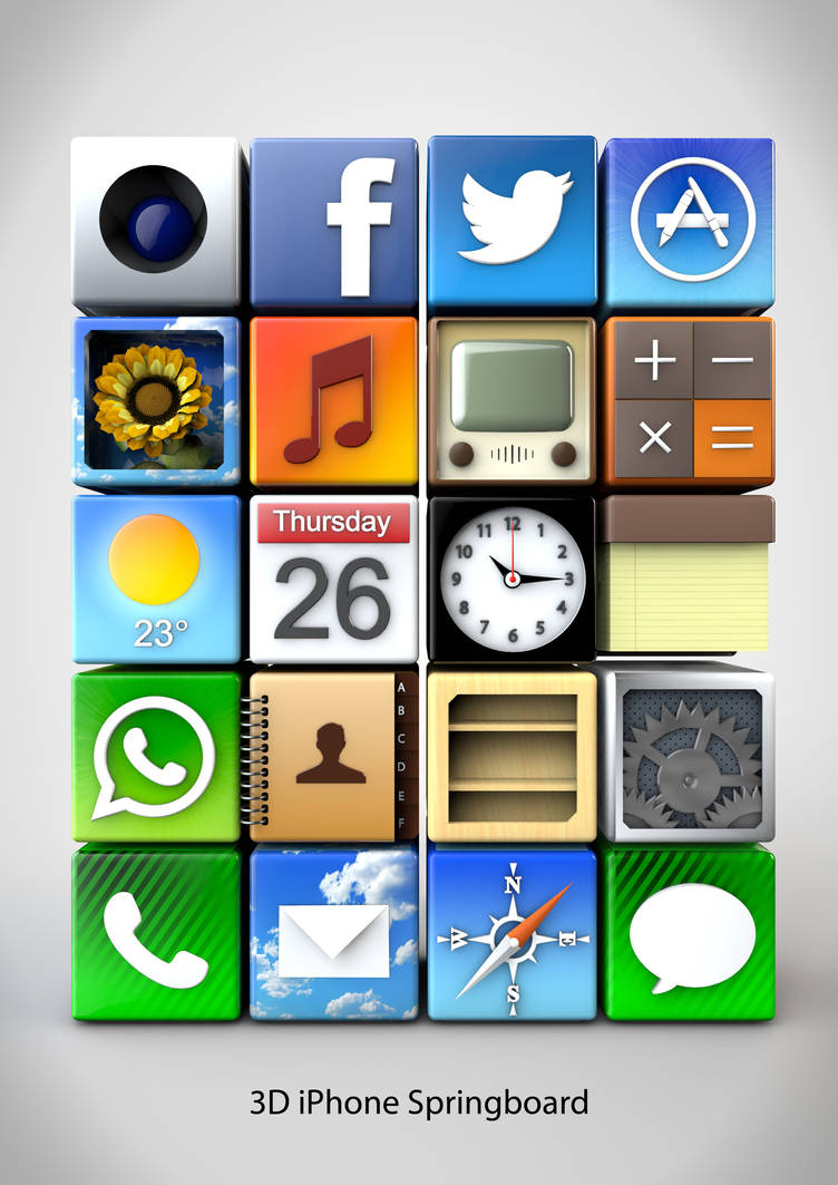 3D iPhone Springboard by hassanmedia on DeviantArt