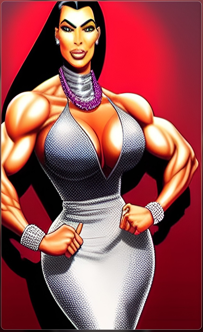 Muscular Kim Kardashian in Sequin Dress by AIgeneratedMuscle on DeviantArt Muscular Kim Kardashian in Sequin Dress by AIgeneratedMuscle on DeviantArt