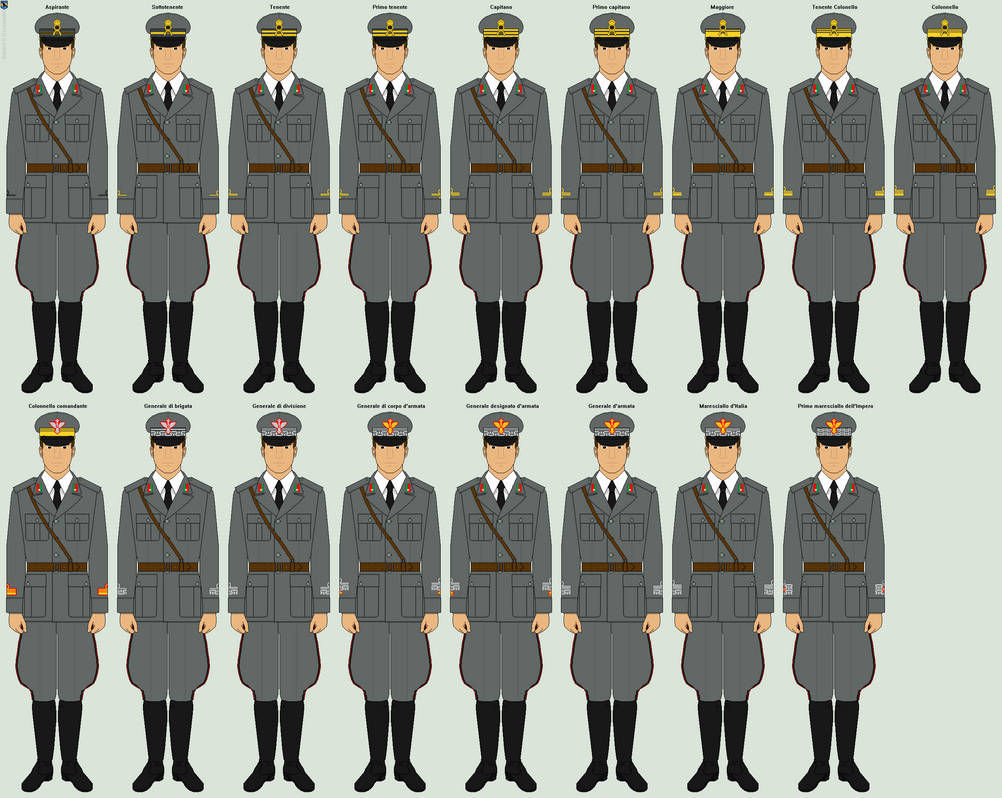 Italain Army Officer Ranks by D-Skelton on DeviantArt