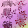 Valentine floral  heart brush