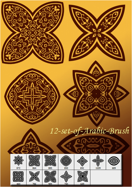 12 set of Arabic brush cs3