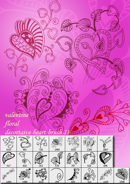 Valentine floral brush