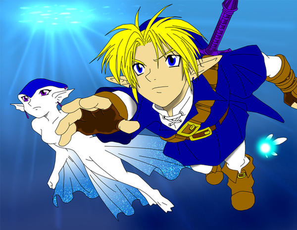Link and Ruto Swimming by frozen--phoenix on DeviantArt