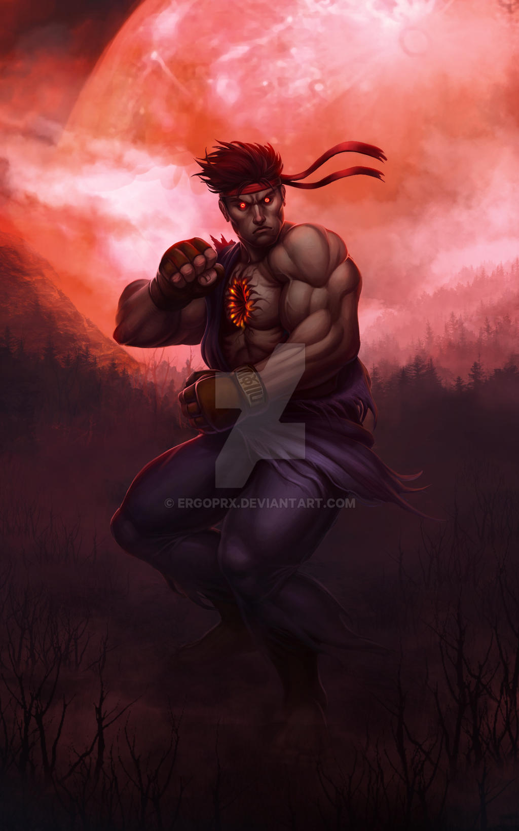 Evil Ryu, fanart by ergoprx on DeviantArt