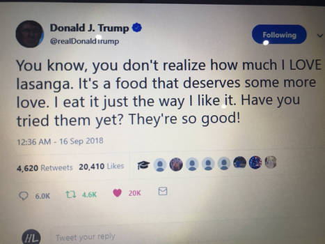 Totally real Trump tweet.