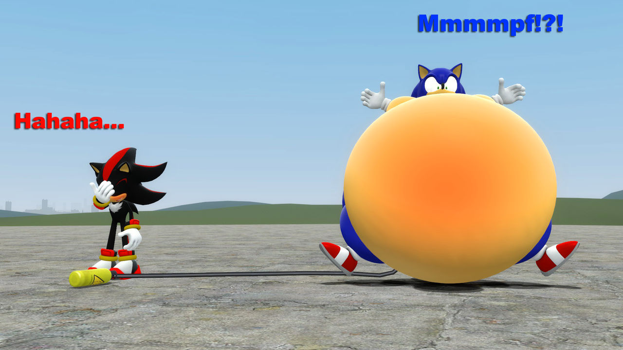 Shadow inflating sonic by Sonic--inflator on DeviantArt