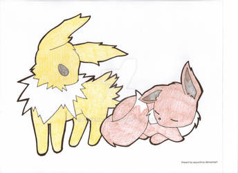 PokeColor: Eevee and Jolteon