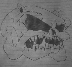 Bulldog skull drawing