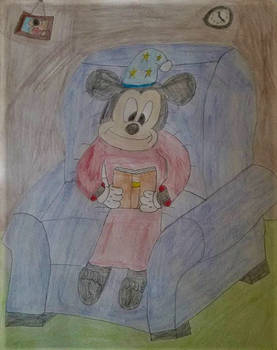 Mickey Mouse Reading Colored