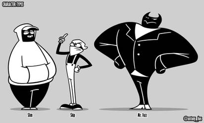 Character Types (Slim, Skip, and Mr. Fuzz)