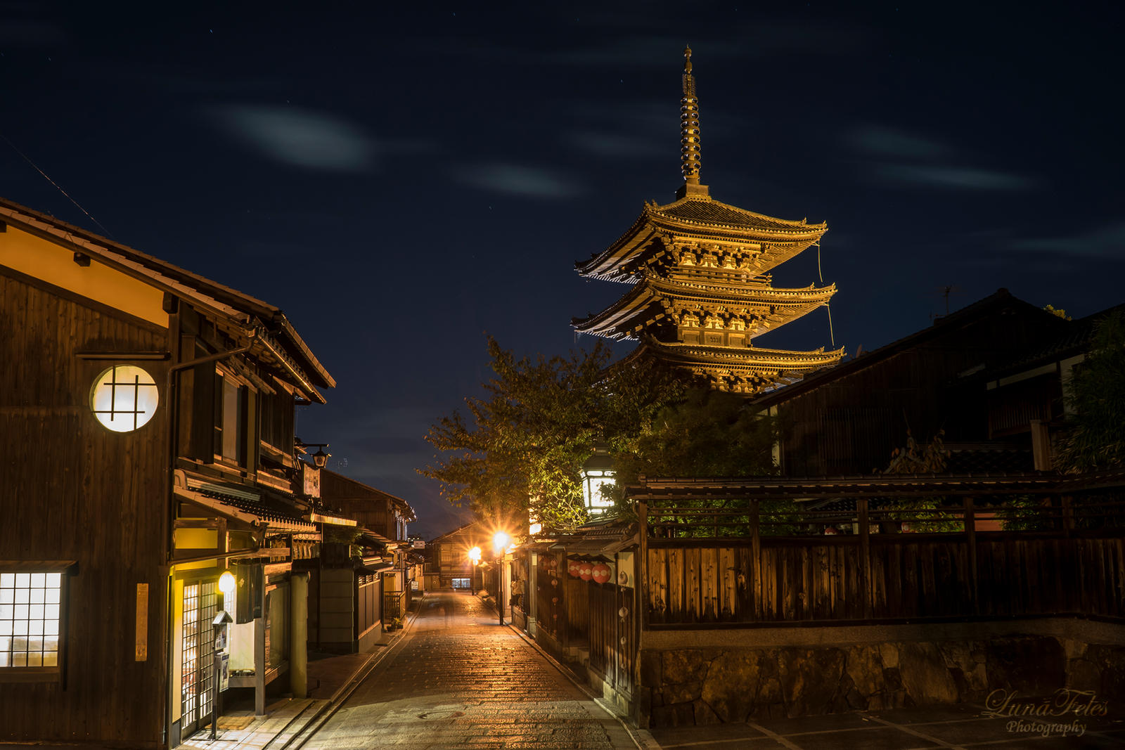 Pagoda at night