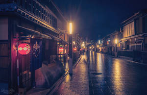 red lanterns - Kyoto at night