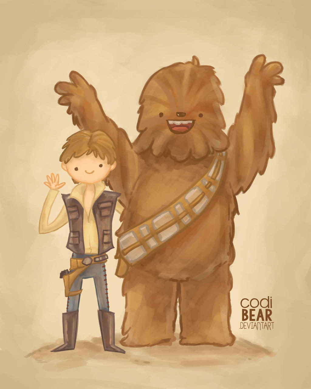 Han Solo and Chewie